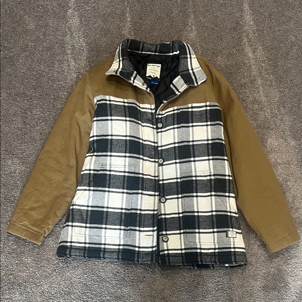 Plaid Kavu jacket with Brown Sleeves